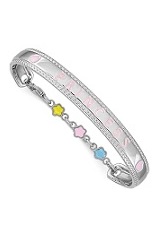 nice silver enamel Princess baby bangle bracelet